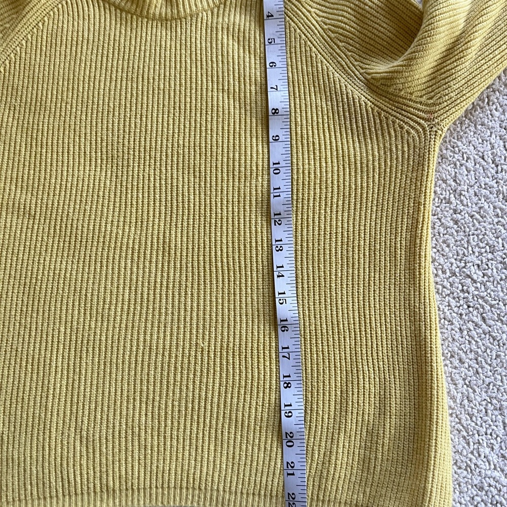 Tahari Yellow preppy retro  Ribbed Crew Neck Sweater M - Picture 5 of 7
